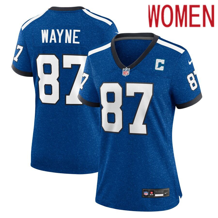 Women Indianapolis Colts #87 Reggie Wayne Nike Royal Indiana Nights Alternate Game NFL Jersey->women nfl jersey->Women Jersey